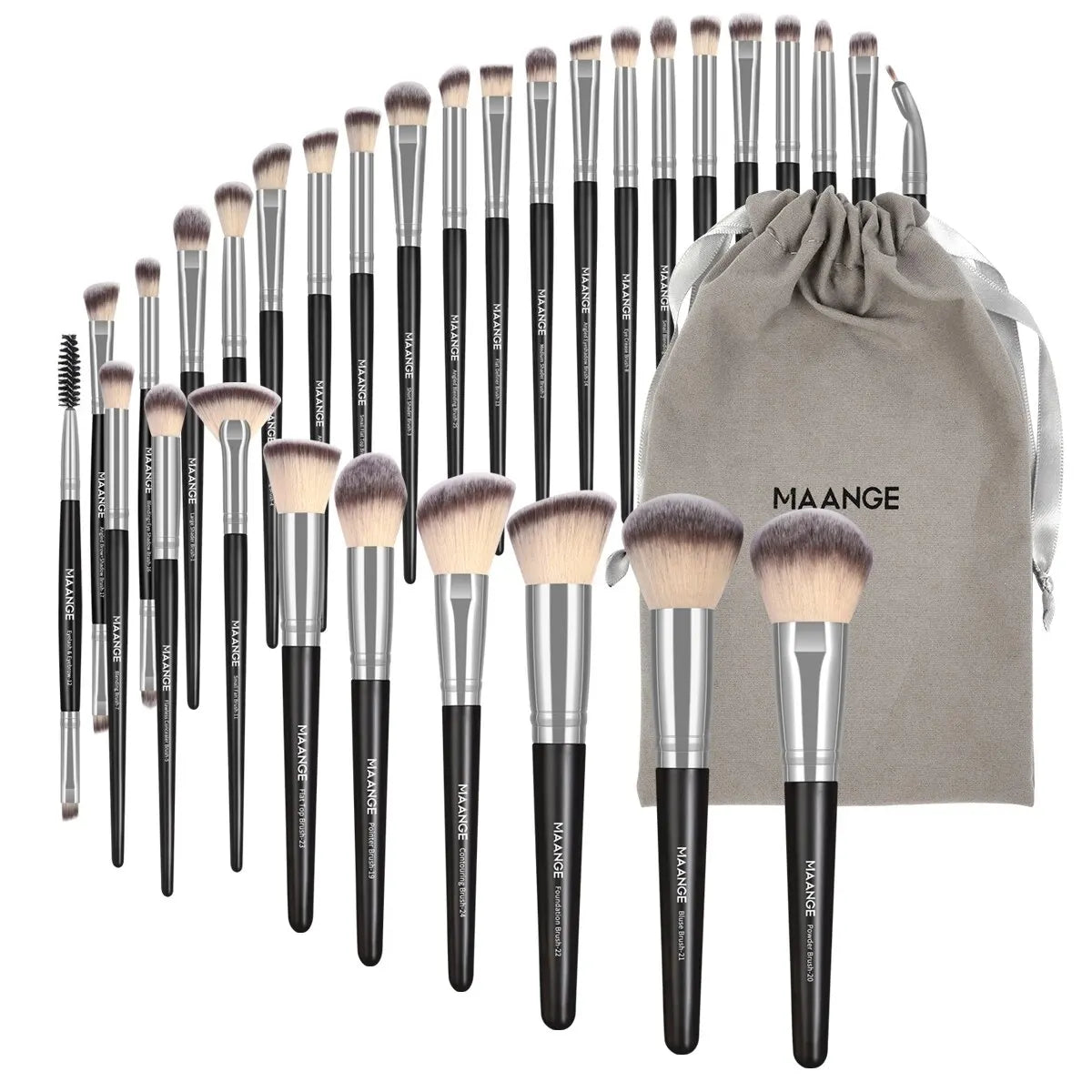 Maange 30pc Professional Makeup Brush Set With Bag Kit