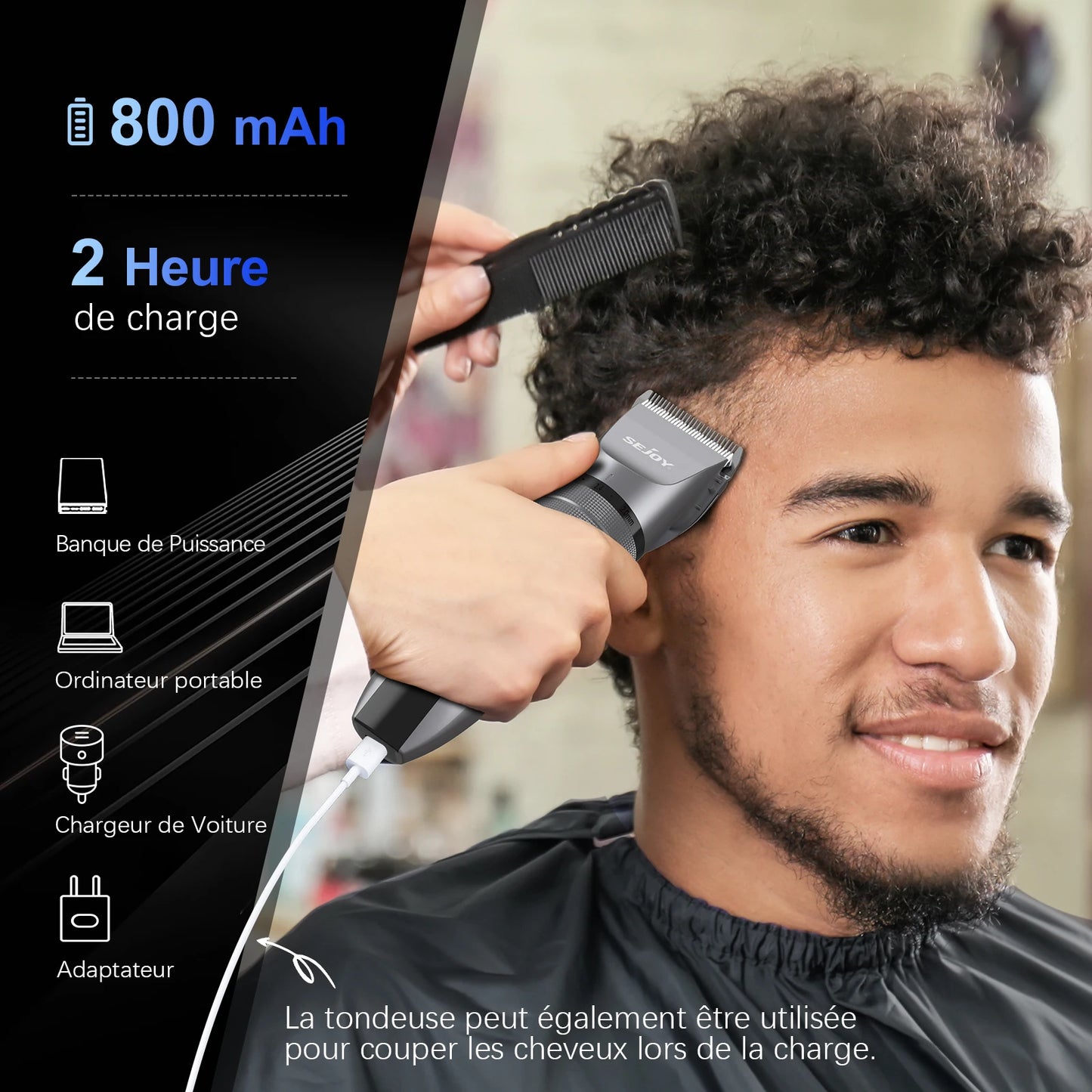 Sejoy Electric Hair Clippers for Men USB Rechargeable Kit