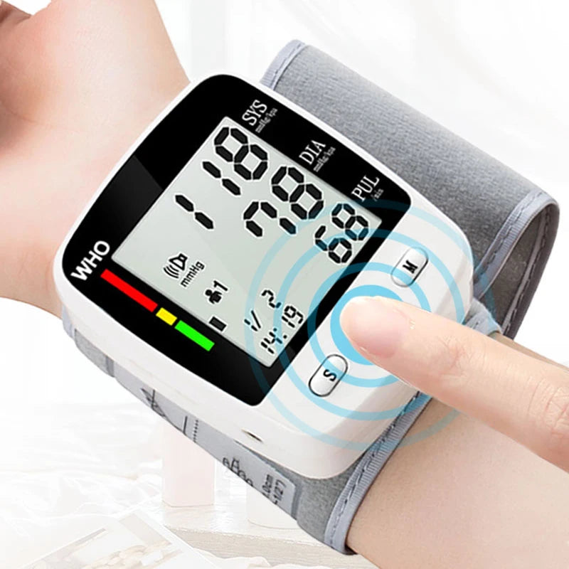 Rechargeable Wrist Blood Pressure Monitor With LCD Memory