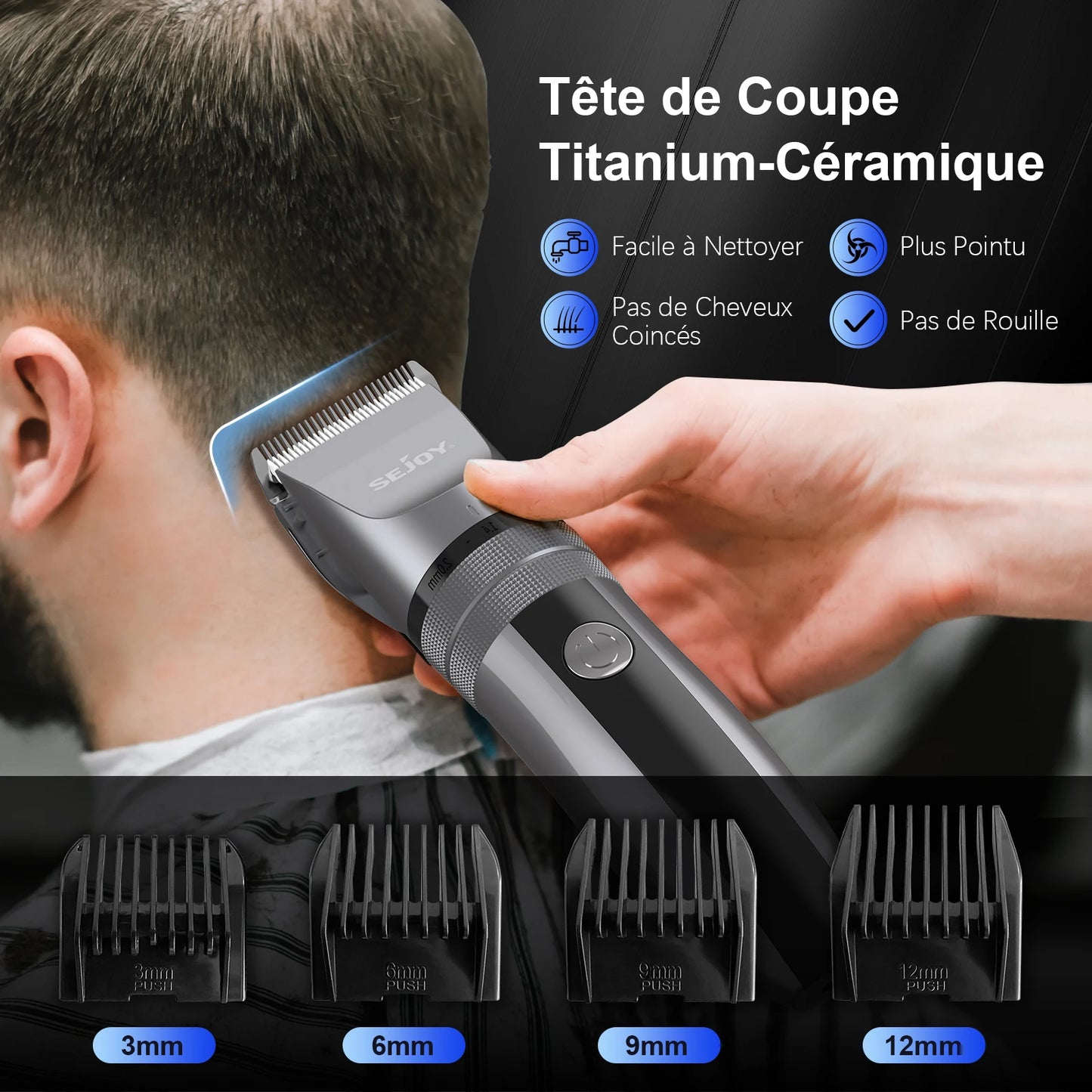 Sejoy Electric Hair Clippers for Men USB Rechargeable Kit