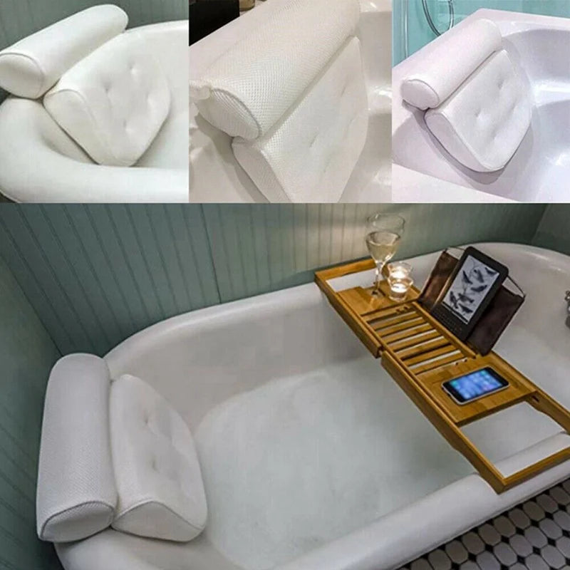 Breathable 3D Mesh Spa Bath Pillow Home Massage Relax Neck and Back Support Spa Pillow for Home Hot Tub Bathroom Accessories