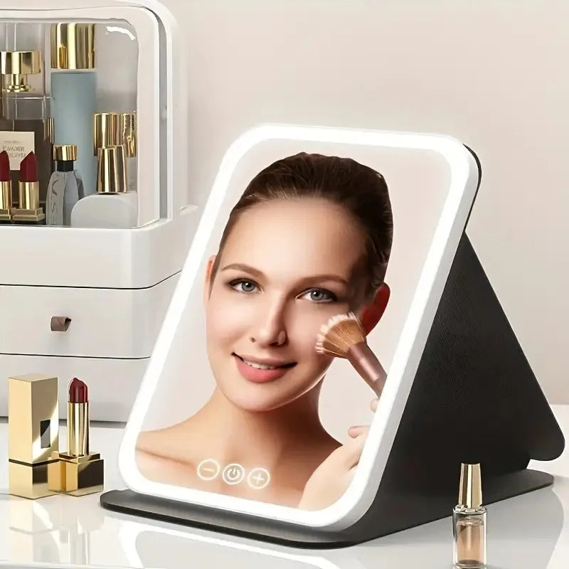 Three Color LED Makeup Mirror With Adjustable Brightness