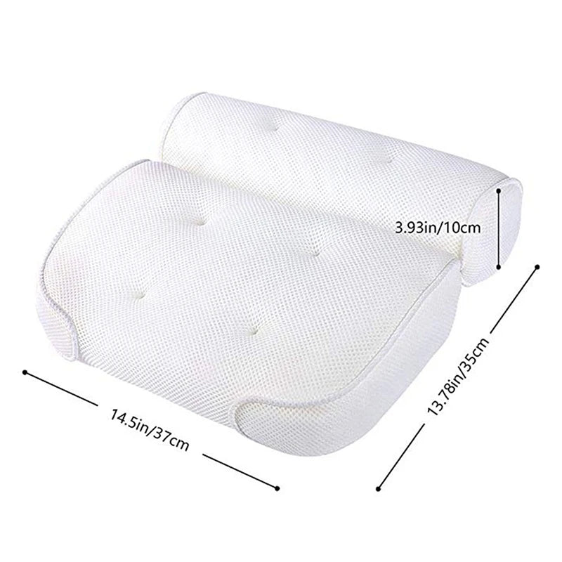 Breathable 3D Mesh Spa Bath Pillow Home Massage Relax Neck and Back Support Spa Pillow for Home Hot Tub Bathroom Accessories