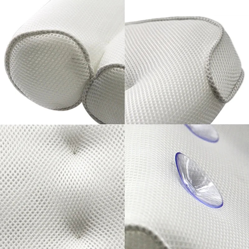 Breathable 3D Mesh Spa Bath Pillow Home Massage Relax Neck and Back Support Spa Pillow for Home Hot Tub Bathroom Accessories