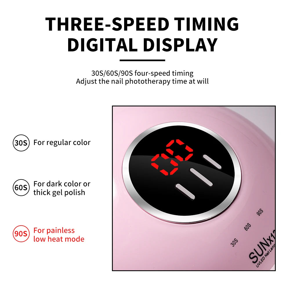 18 LEDS UV/LED Nail Dryer Lamp Have 3 Timer Modes LCD Display Quick Drying Nails Light for Manicure Salon/Home Acrylic Gel Tools