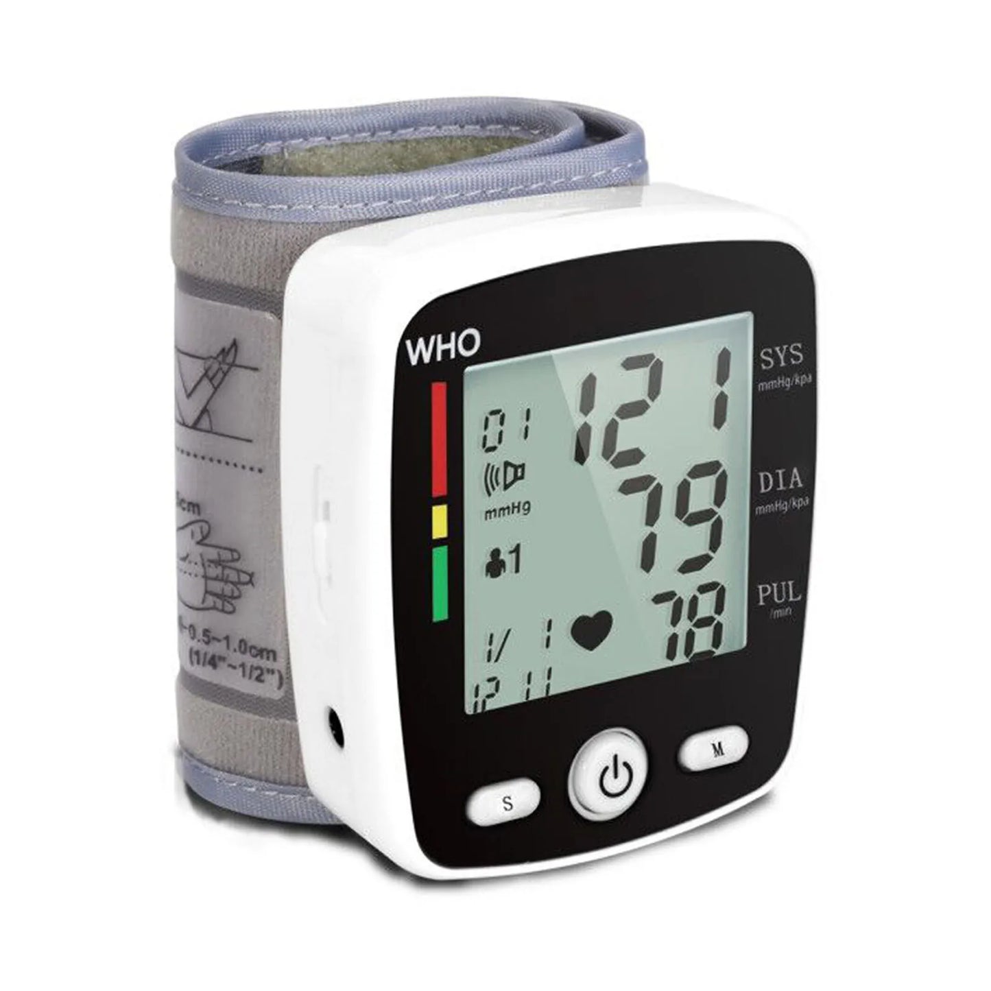 Rechargeable Wrist Blood Pressure Monitor With LCD Memory