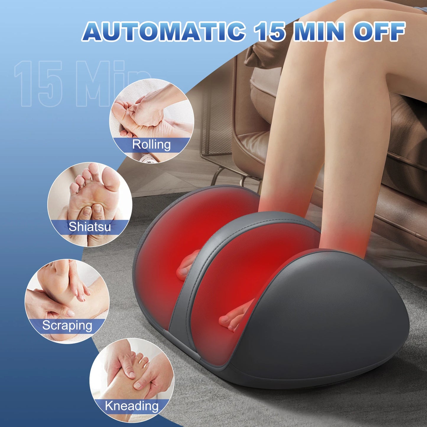 3D Shiatsu Foot Massager With Heat For Circulation