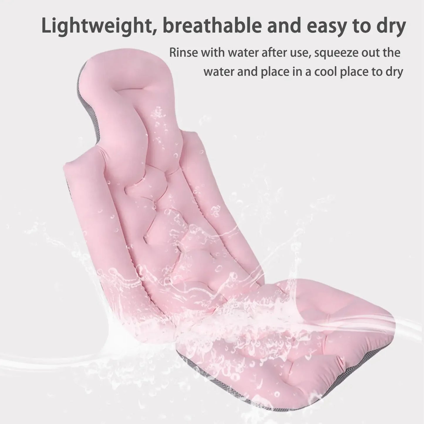 Bath Pillow Full Body Spa Bathtub Cushion Non Slip Folding Bath Mat Adult Shower Pad Neck Back Head Relax For Household Bathroom