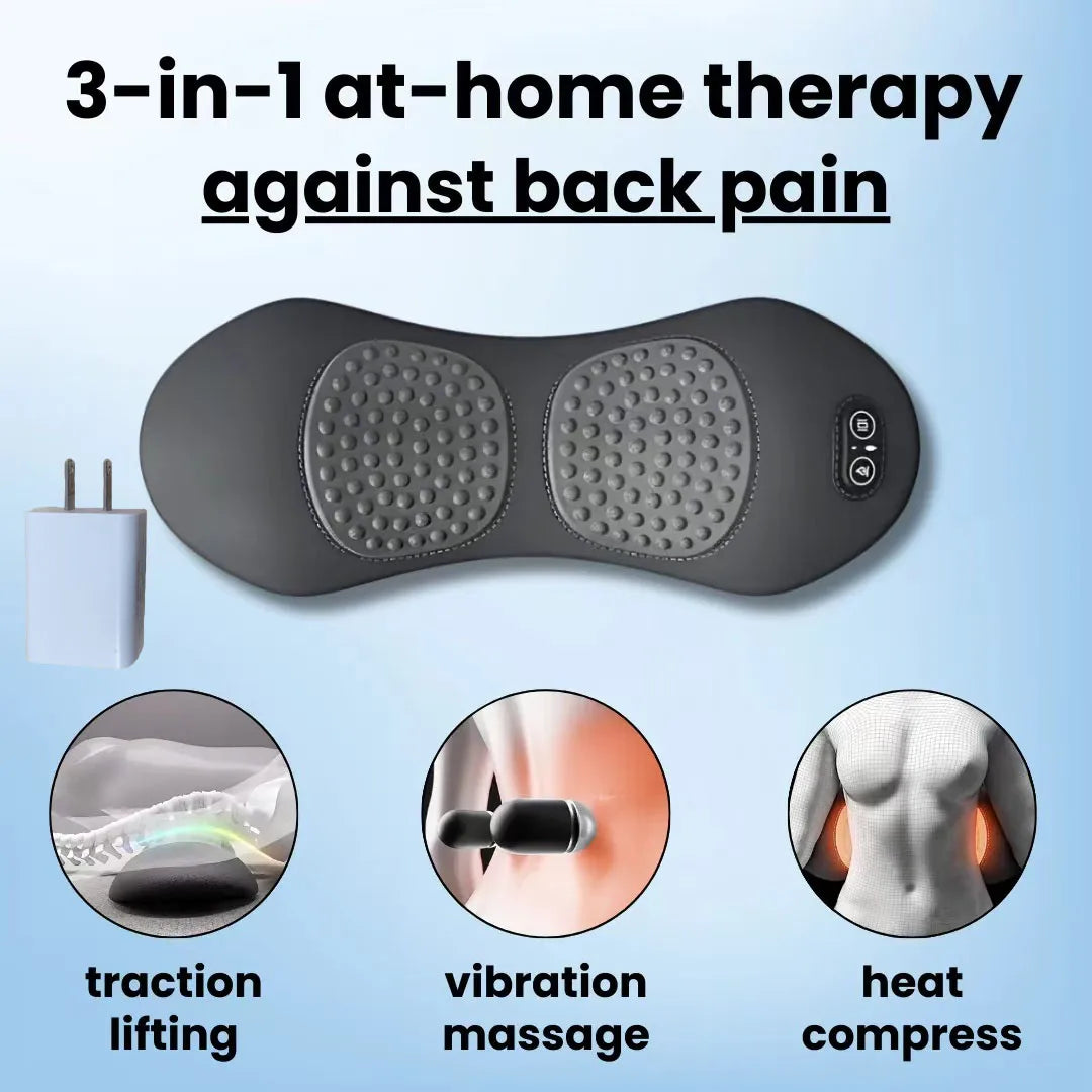 Okayso 3-in-1 Back Massager with Relief Bed Sleeping Shiatsu Deep Tissue Portable Shoulder Lower Back Pain Relief Waist Massager