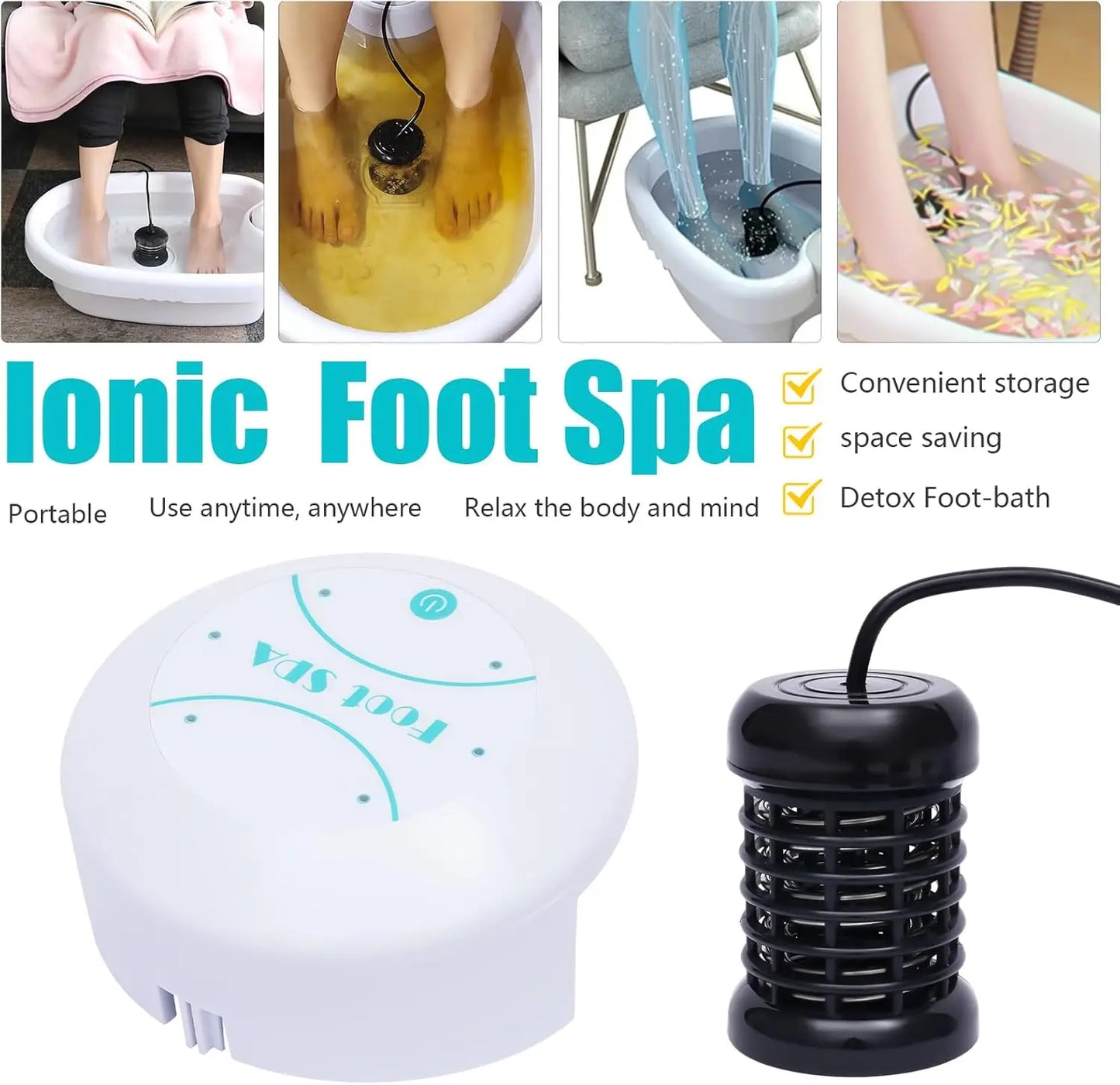 Ionic Detox Foot Bath Machine Portable Home Spa Kit