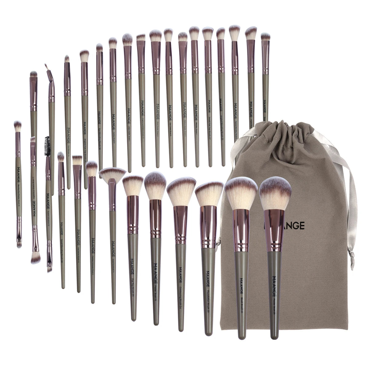 Maange 30pc Professional Makeup Brush Set With Bag Kit