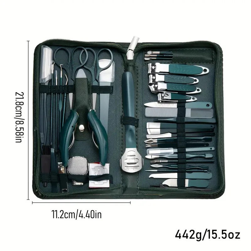 40 Piece in 1(Green&Blak) Manicure Set Pedicure Tools Set Nail Grooming Kit for Women Mens, Nail Manicure Kit Foot Hand Care Kit