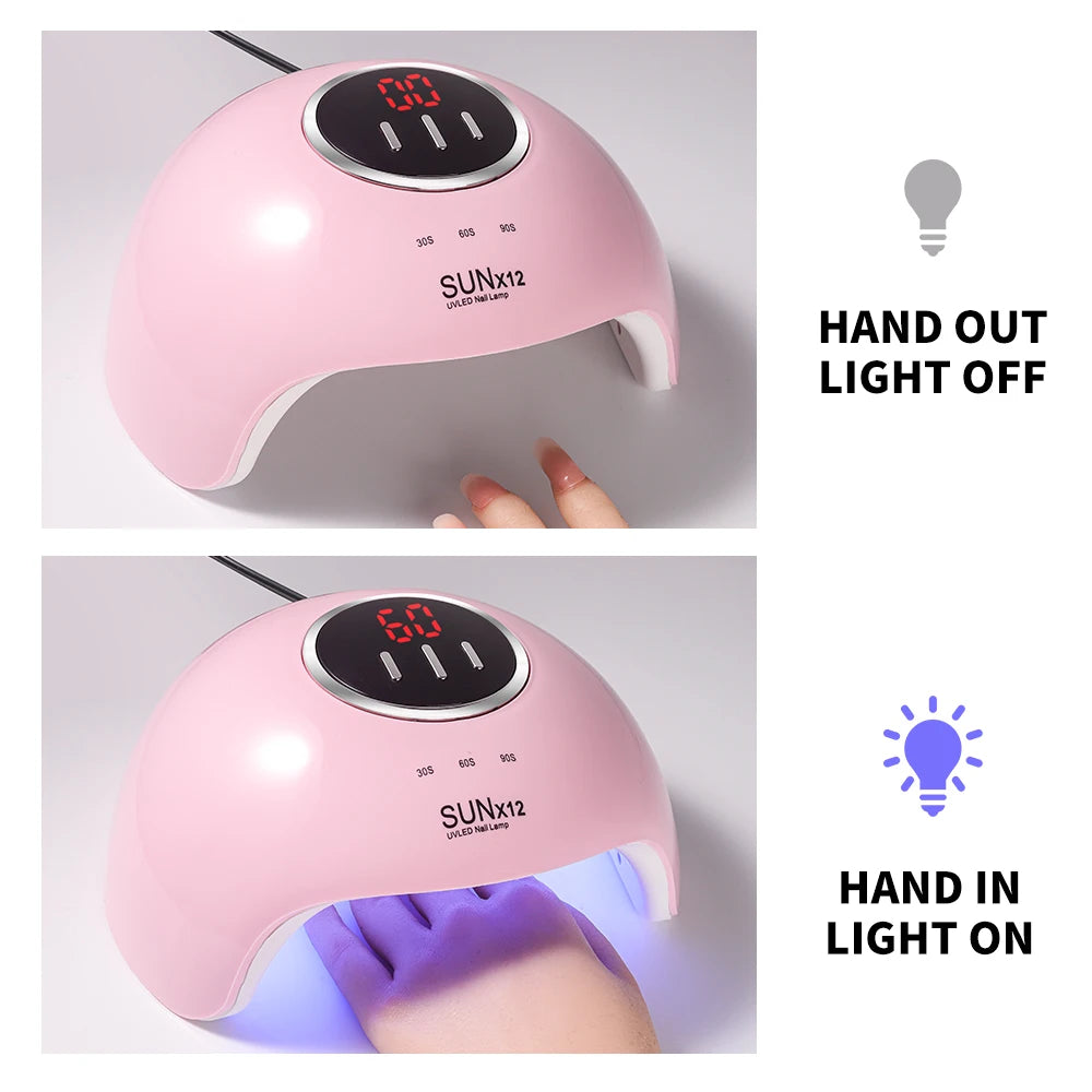 18 LEDS UV/LED Nail Dryer Lamp Have 3 Timer Modes LCD Display Quick Drying Nails Light for Manicure Salon/Home Acrylic Gel Tools