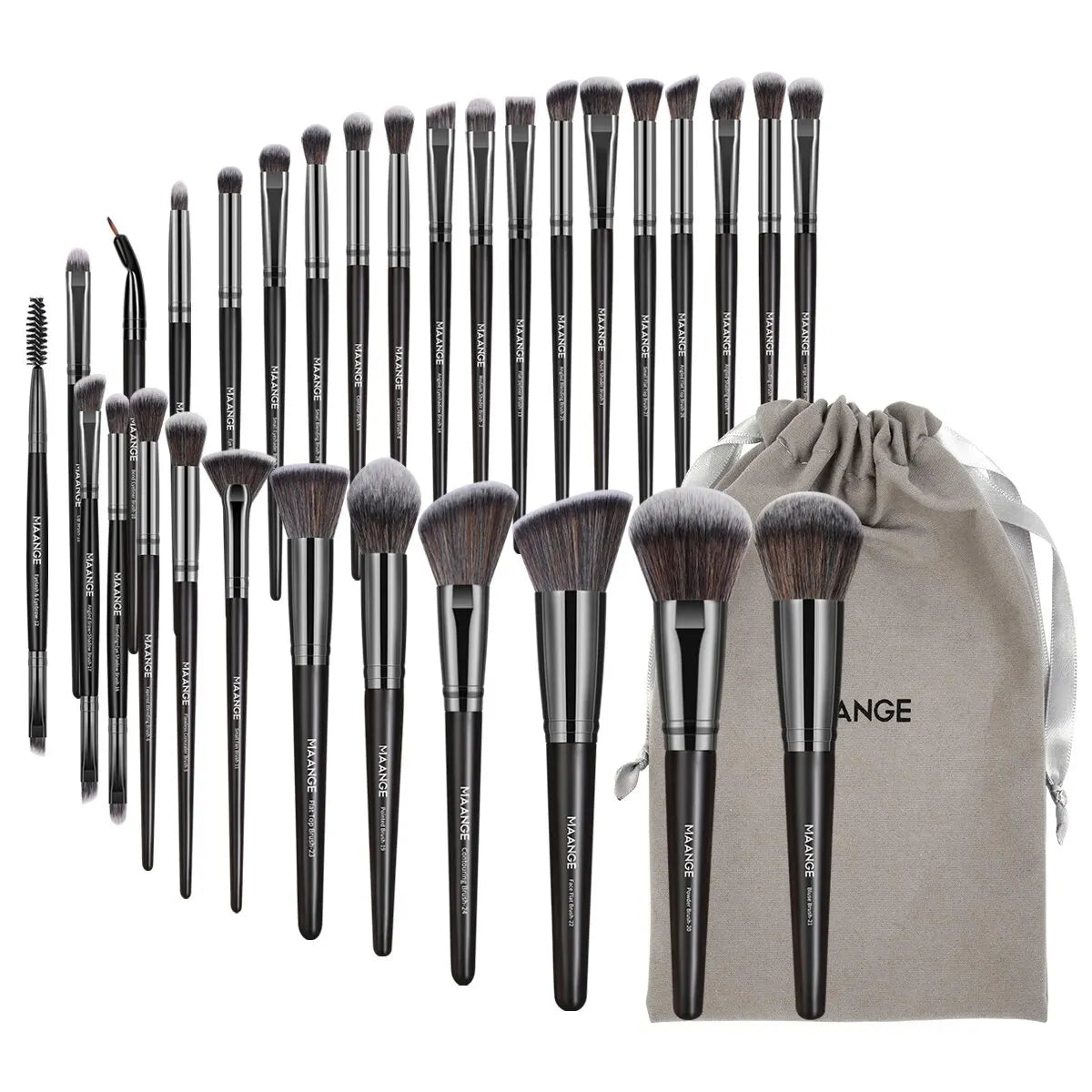 Maange 30pc Professional Makeup Brush Set With Bag Kit