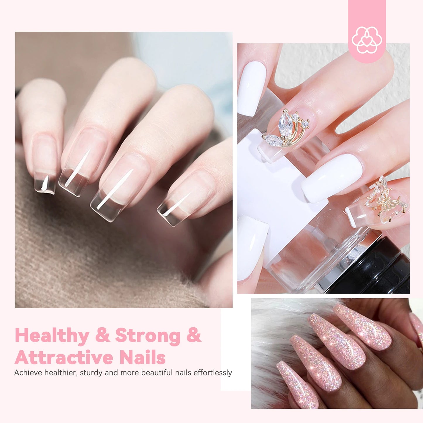 Saviland Clear DippingPowder Nail Kit SixtyGram With Professional Salon QualityAssured