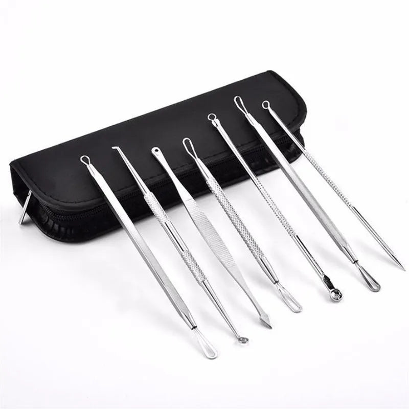 7Pcs Acne Blackhead Remover Needles Stainless Steel Pimple Extractor