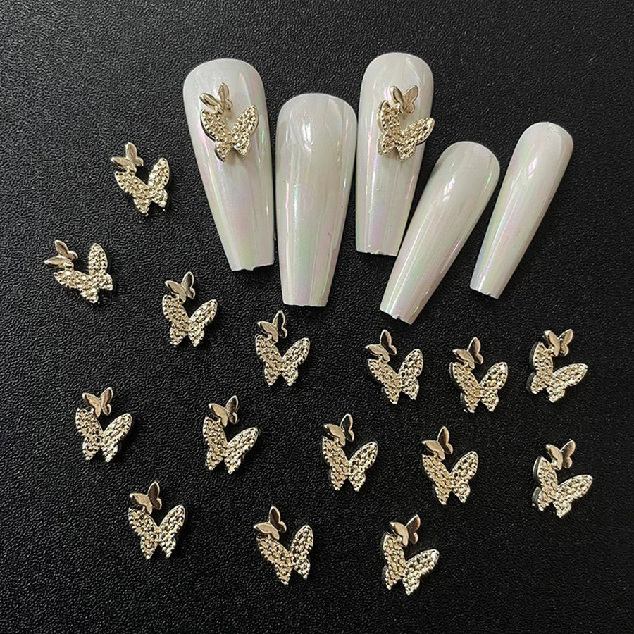 100 Pcs 3D Bow Nail Charms Butterfly Nail Art Accessories