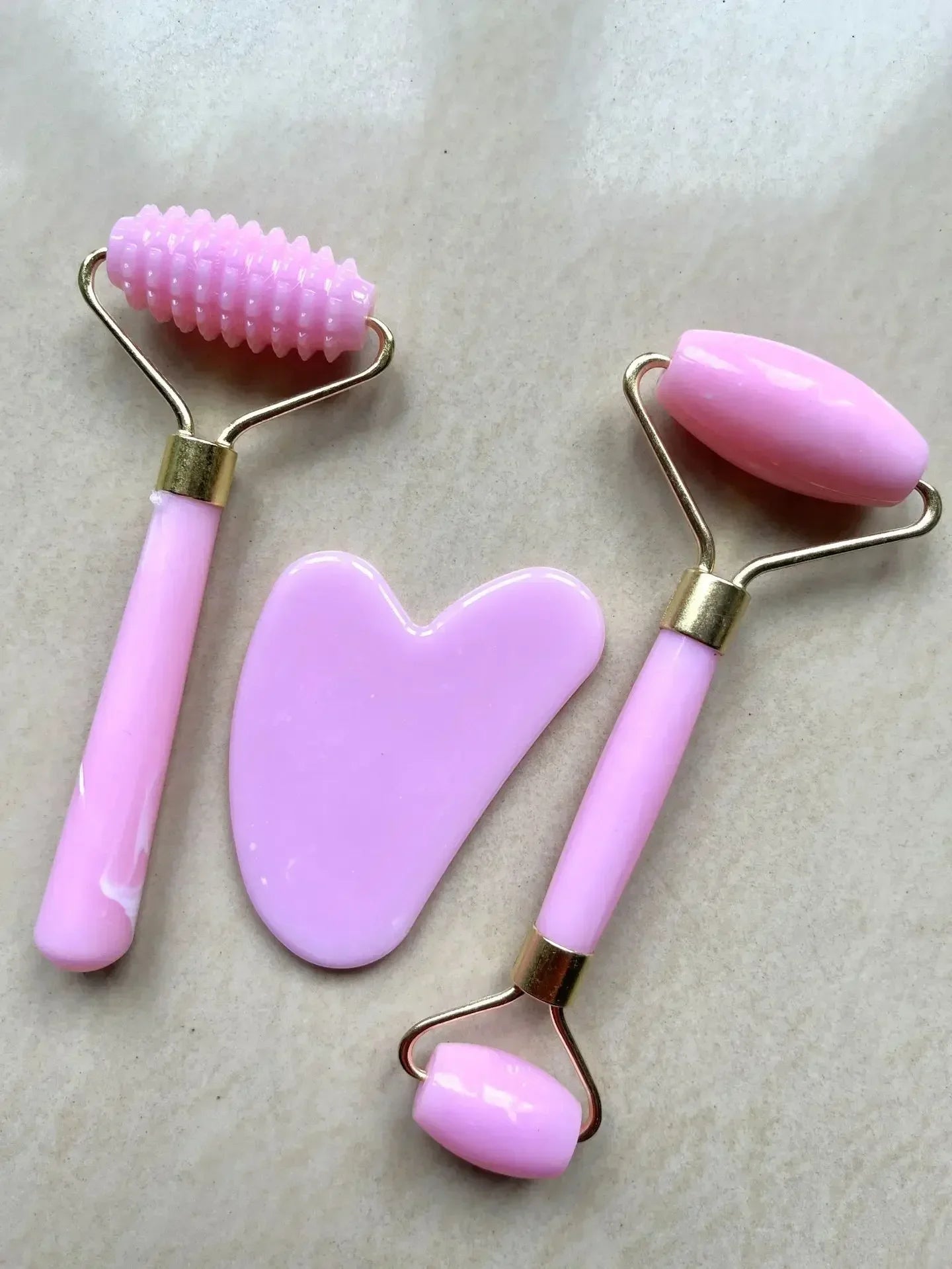 3 Piece Resin Roller Massager Set Face And Body GuaSha