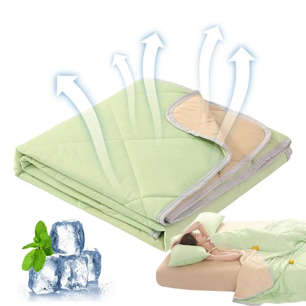 Cooling Blanket For Bed Silky Air Condition Comforter 3 Layers Lightweight Cooled Summer Quilt