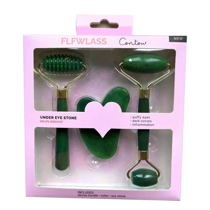 3 Piece Resin Roller Massager Set Face And Body GuaSha