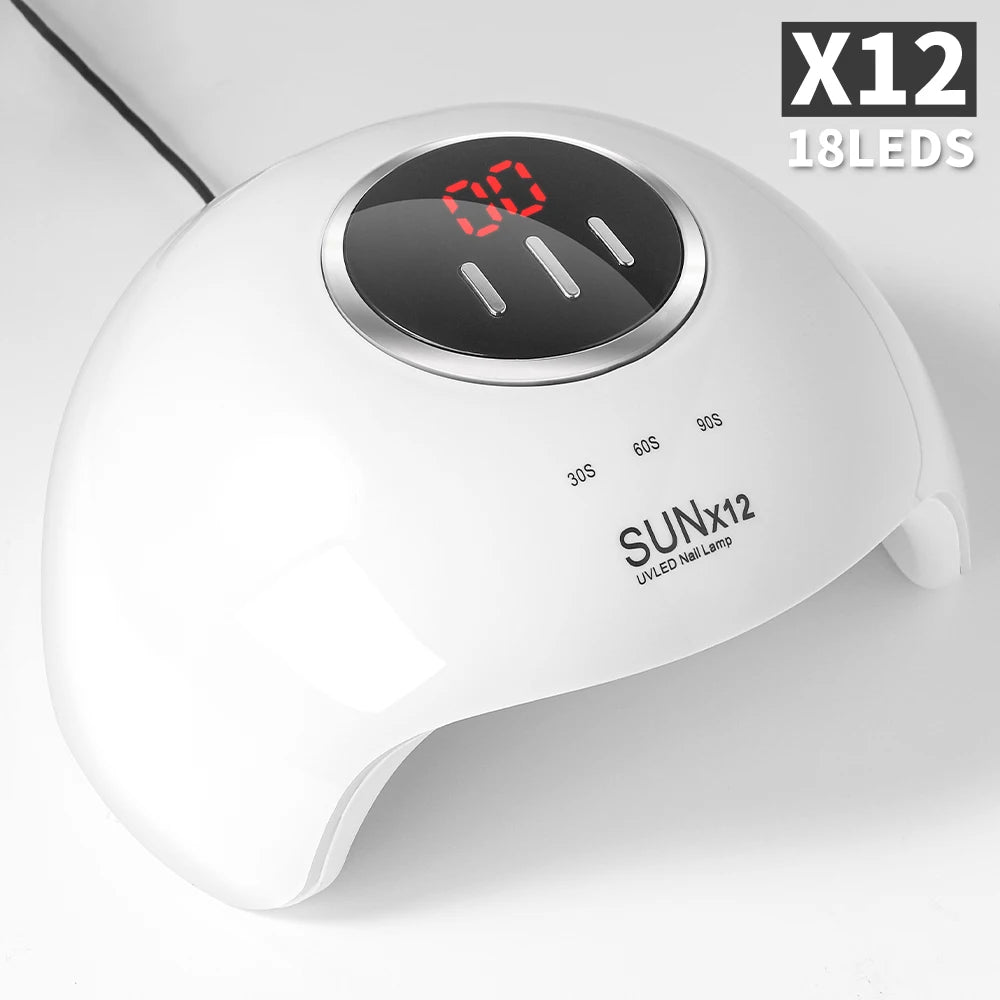 18 LEDS UV/LED Nail Dryer Lamp Have 3 Timer Modes LCD Display Quick Drying Nails Light for Manicure Salon/Home Acrylic Gel Tools