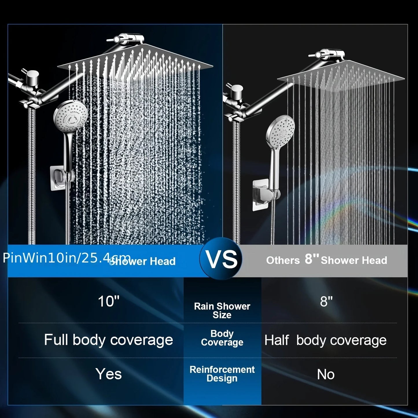 Chrome Concealed Stainless Steel Pressurized Shower Set Arm
