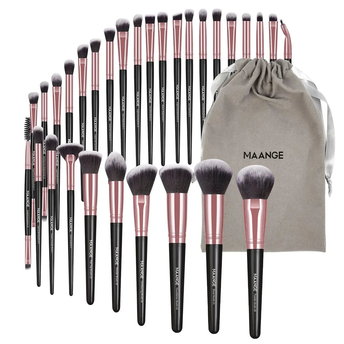 Maange 30pc Professional Makeup Brush Set With Bag Kit