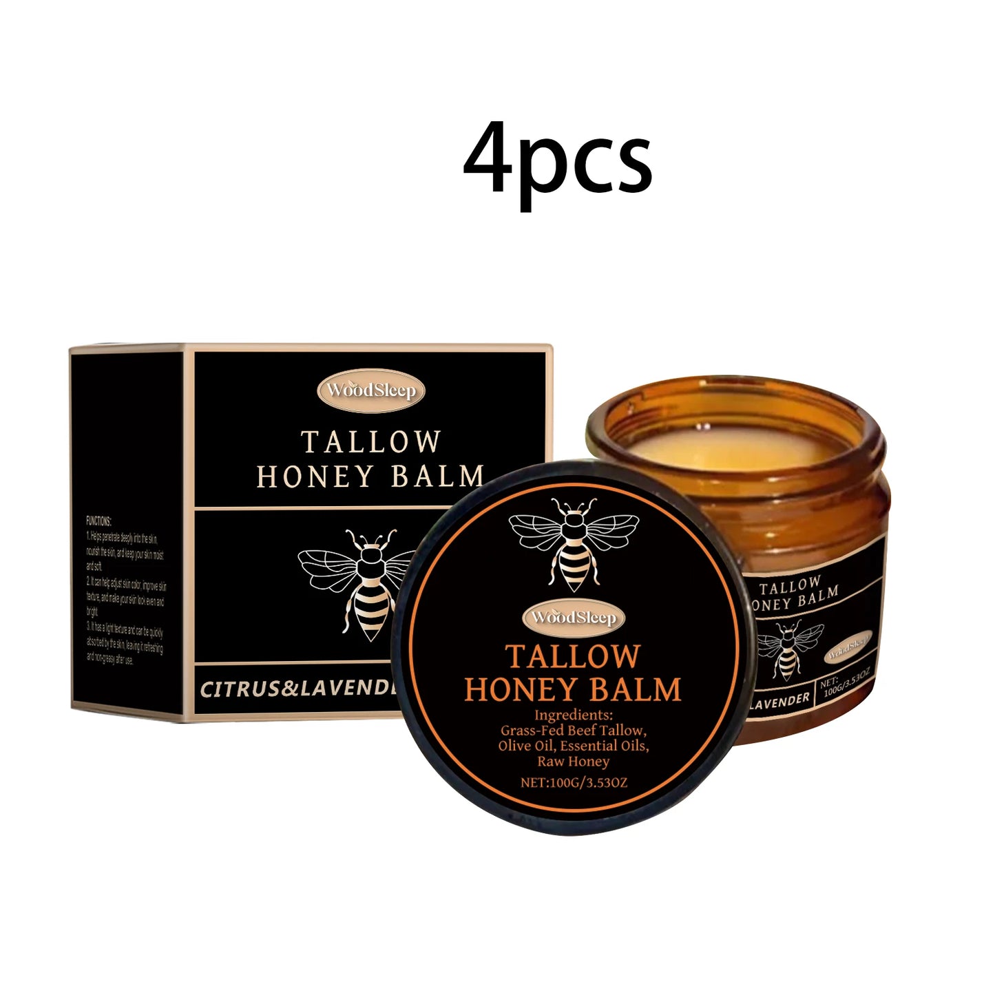 Tallow Honey Balm For Dry Skin Deep Moisturizing Anti Aging
