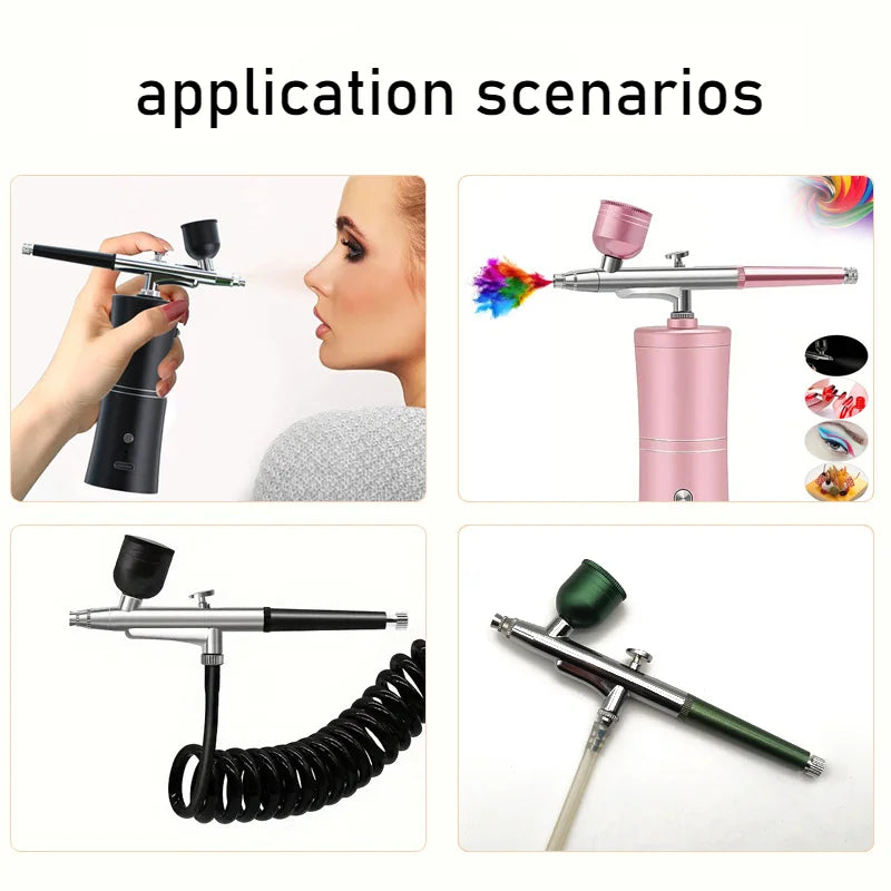 Airbrush Spray Gun Kit With Tube And Mini Pump For Nail Art