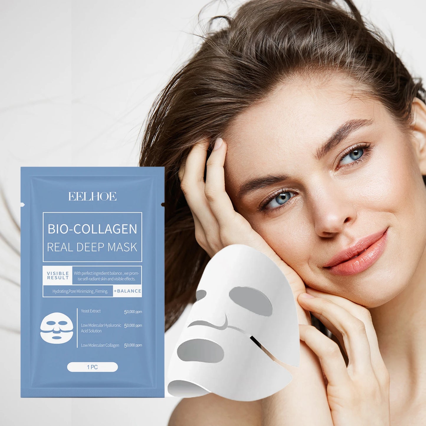 Eelhoe Bio Collagen Facial Masks 4 Pack Hydration Brightening