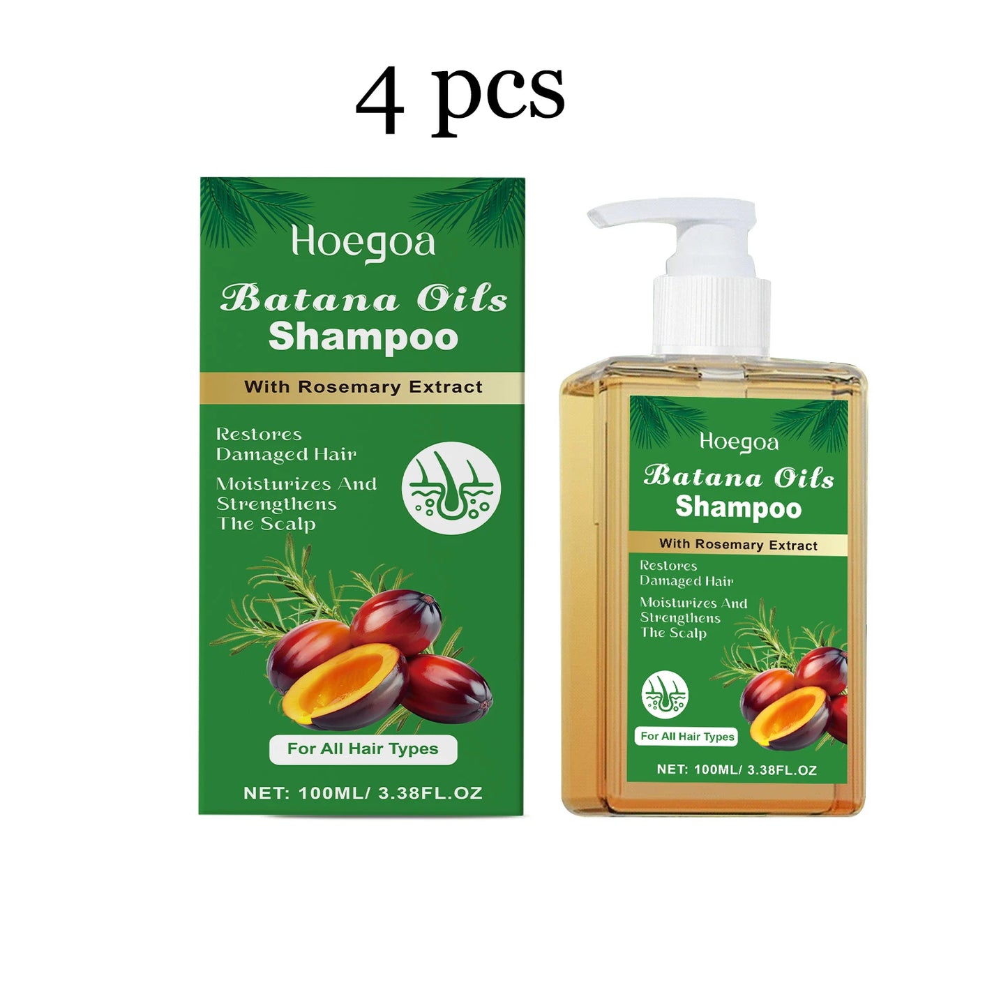 Hoegoa Batana Oil Hair Shampoo Deep Cleaning Hair Remove Dandruff Nourishing Scalp No Tight Smoothing Rosemary Hair Shampoo