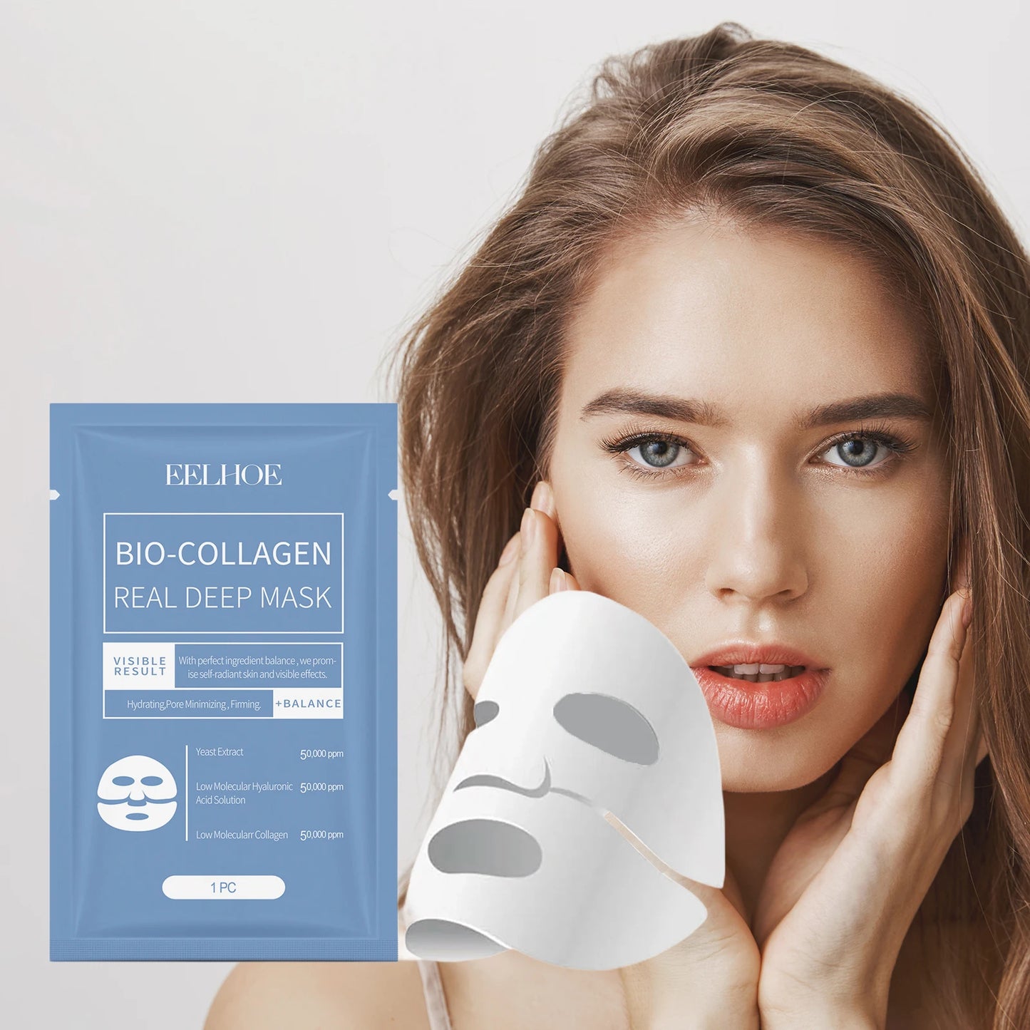 Eelhoe Bio Collagen Facial Masks 4 Pack Hydration Brightening