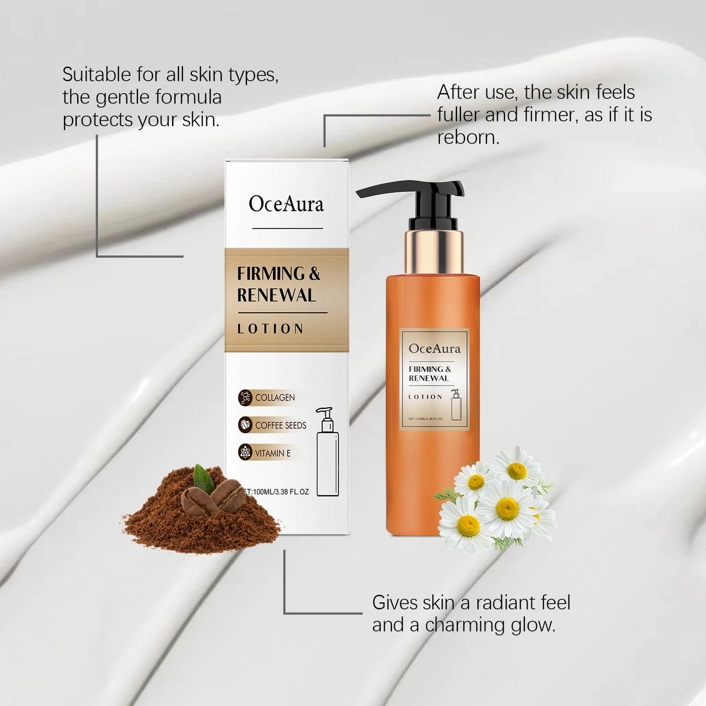 OceAura Firming Skin Lotion Moisturizing Antioxidant Aging Wrinkle Reduction Renewal