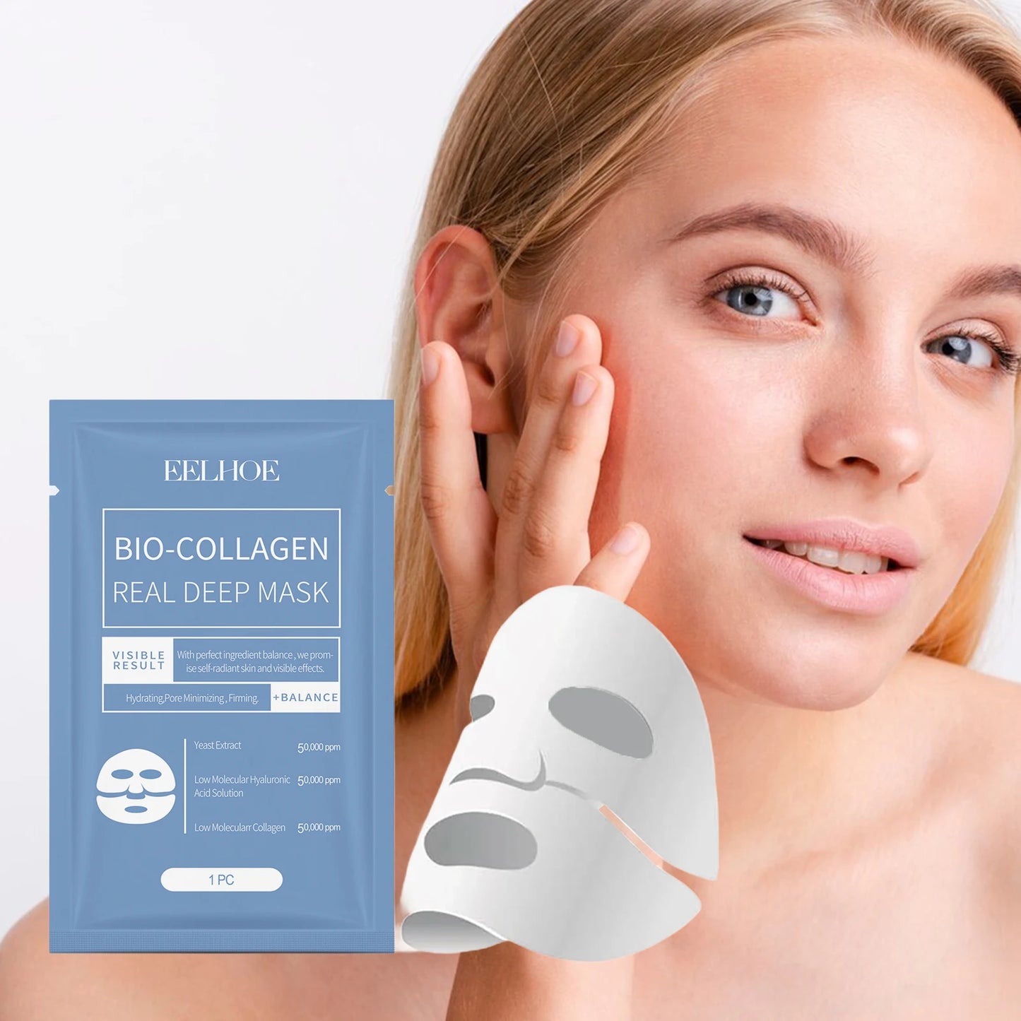 Eelhoe Bio Collagen Facial Masks 4 Pack Hydration Brightening