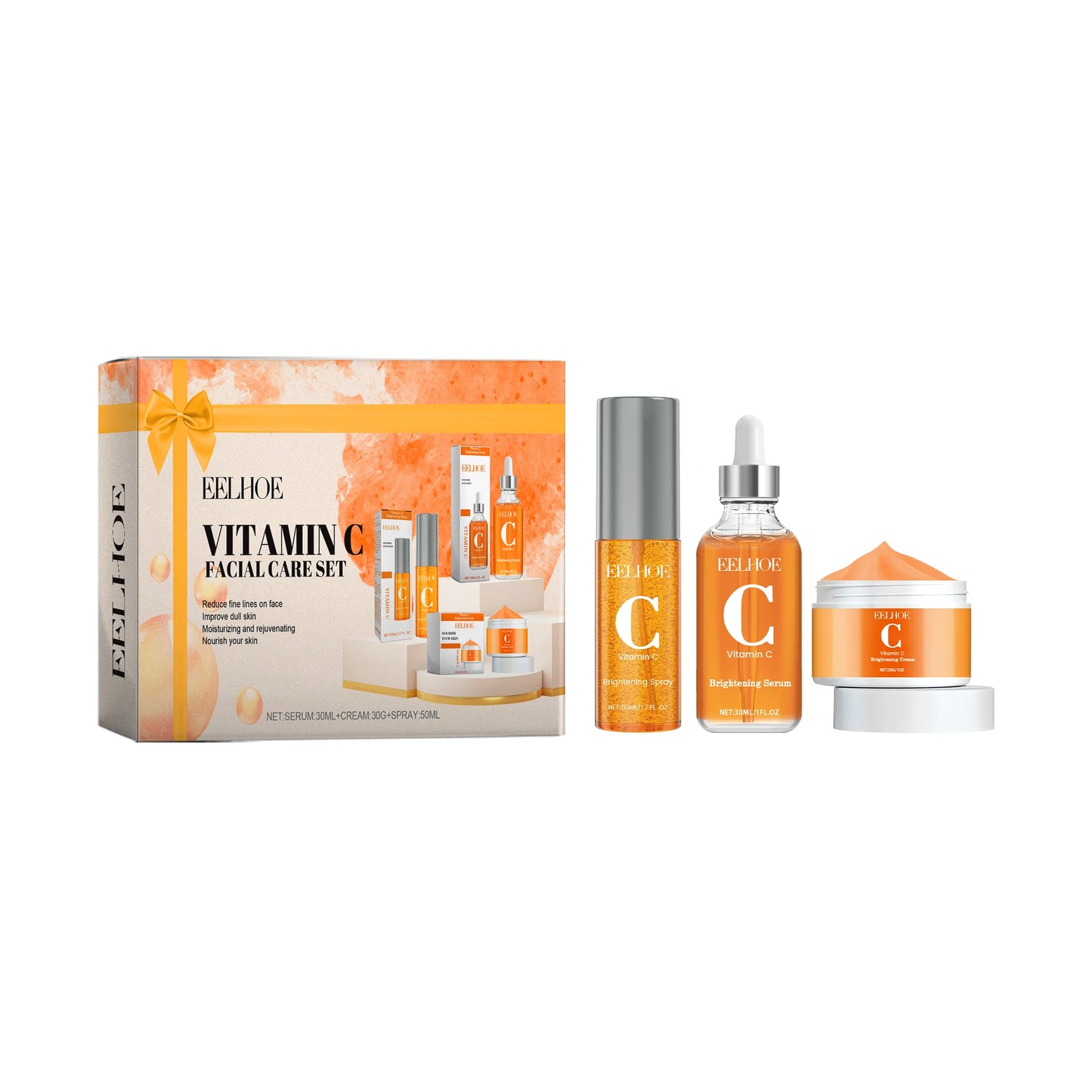EELHOE Vitamin C Face Care Set Hydrating Moisturizer Smooth Skin