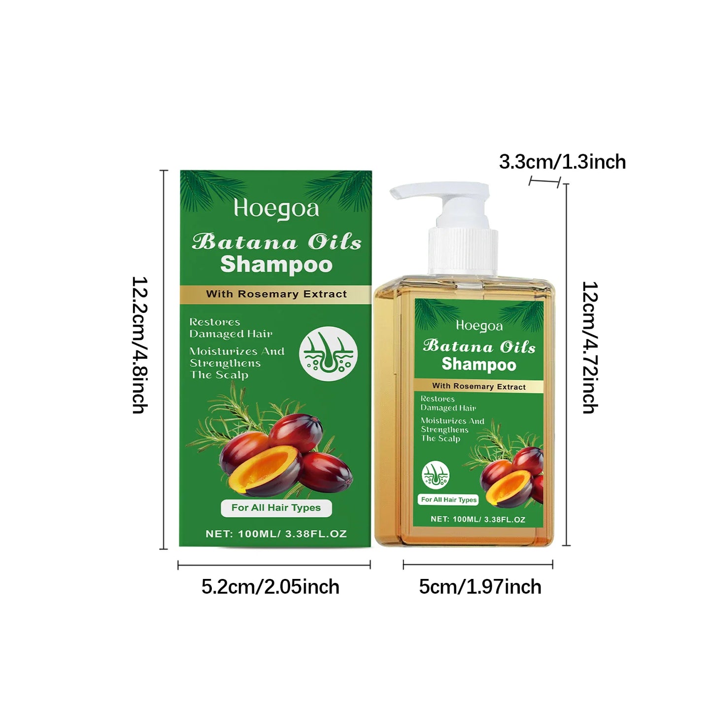 Hoegoa Batana Oil Hair Shampoo Deep Cleaning Hair Remove Dandruff Nourishing Scalp No Tight Smoothing Rosemary Hair Shampoo