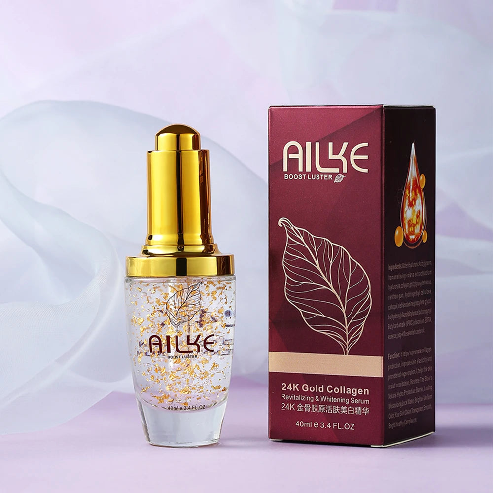 AILKE 24K Gold Facial Serum With Hyaluronic Acid And Collagen