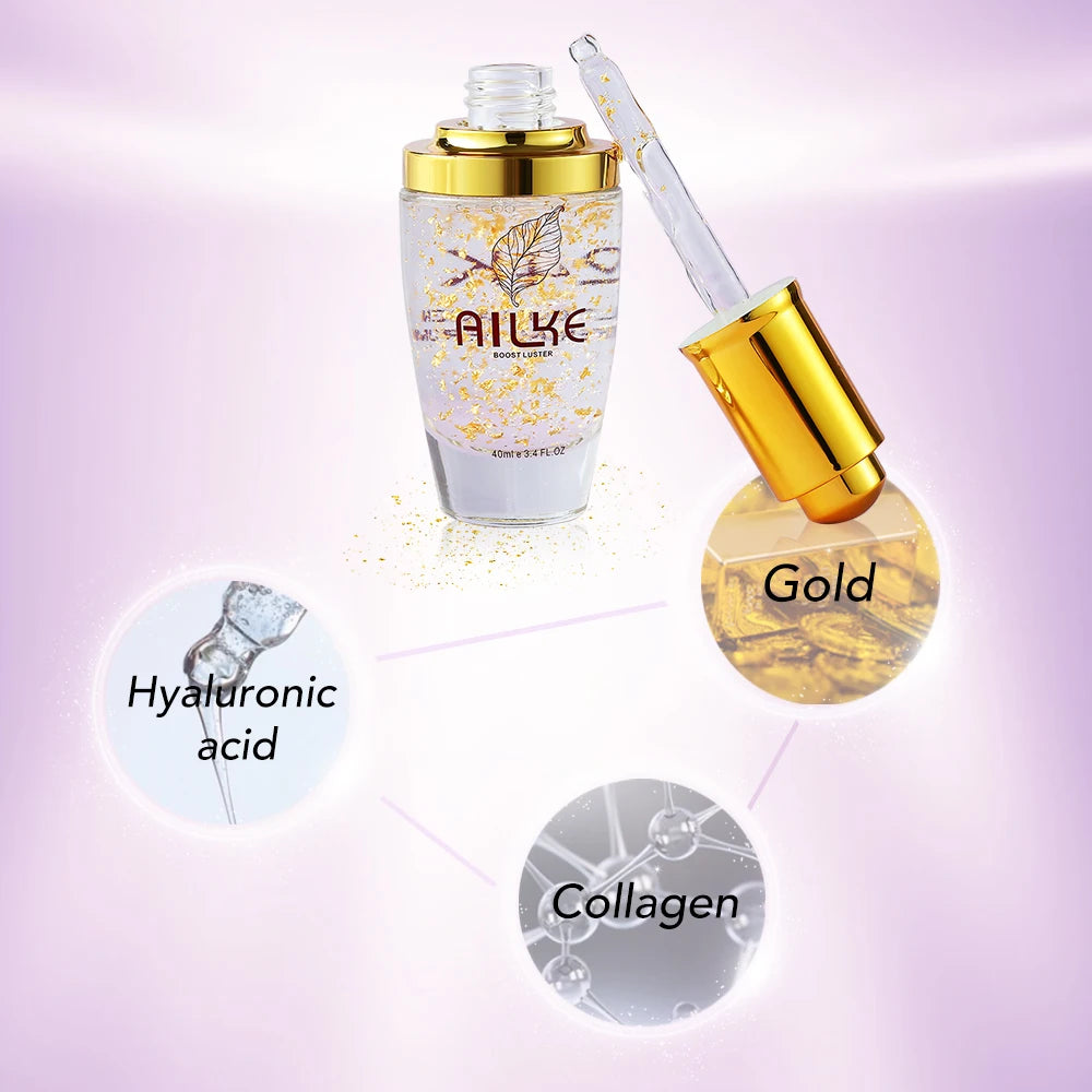 AILKE 24K Gold Facial Serum With Hyaluronic Acid And Collagen