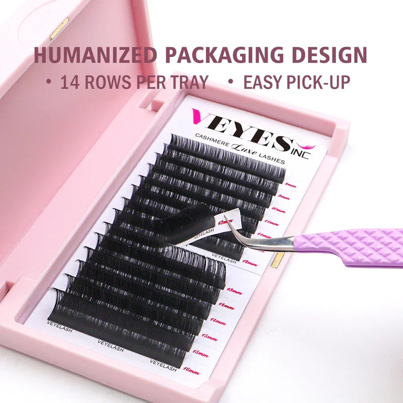 Veyes Inc Cashmere Luxe  Eyelash Extensions Veyelash Faux Mink Individual Volume Lashes Soft Natural Lash Extensions for Makeup