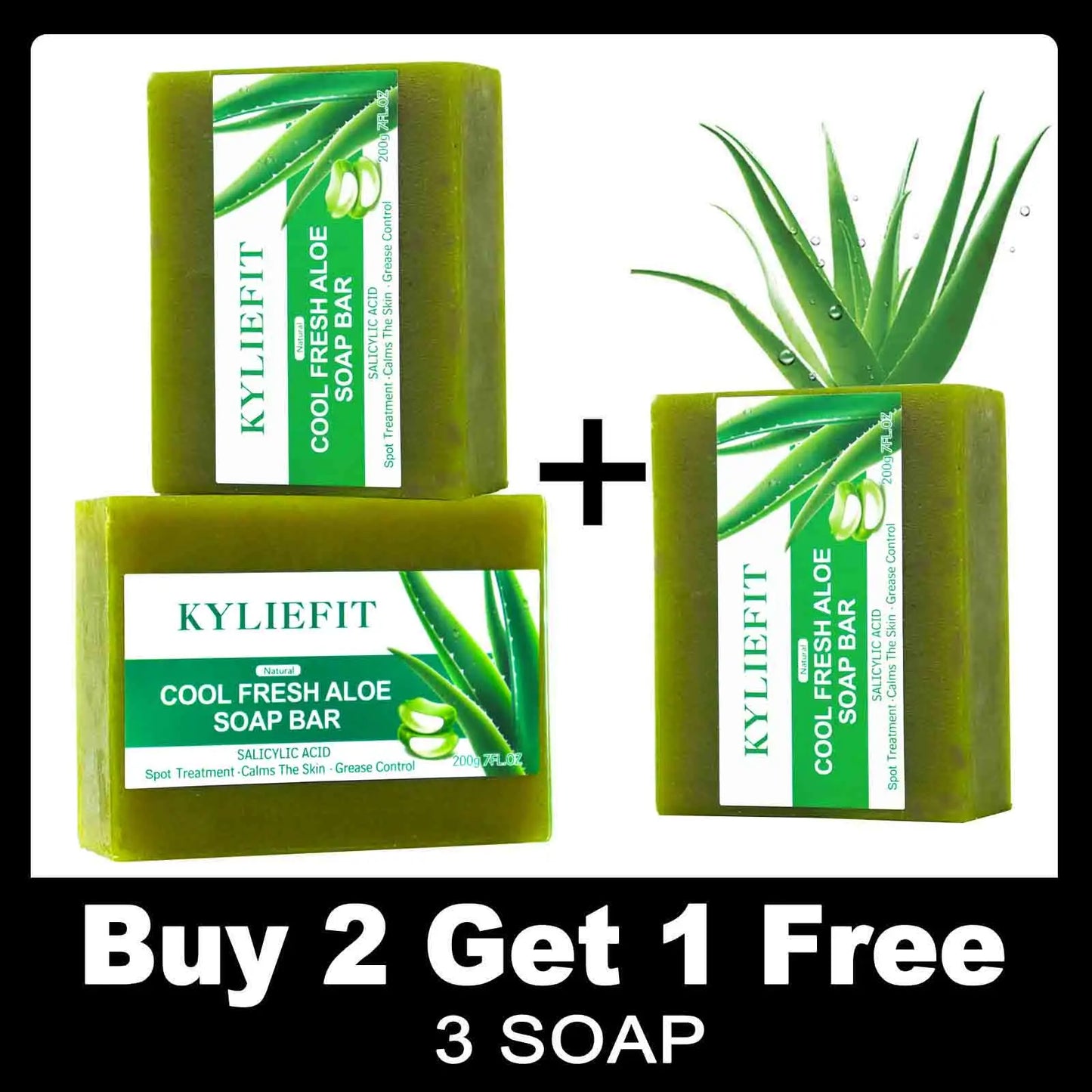 AILKE Aloe Vera Whitening Soap, Remove Acne, Pimples, Skin Radiant, Improve Skin Luster, Vegan Bath Wash for All Skin Types