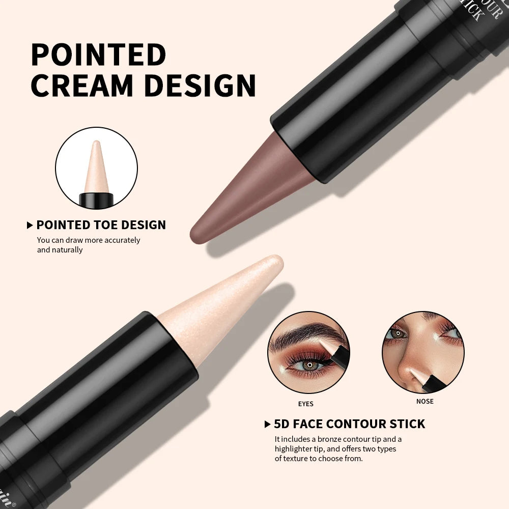 Dual Head Contour Highlighter Stick For Face Nose Concealer Waterproof