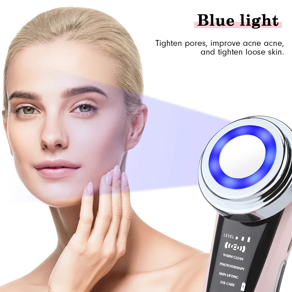 EMS Facial Massager With LED Light Therapy Anti Wrinkle Vibration