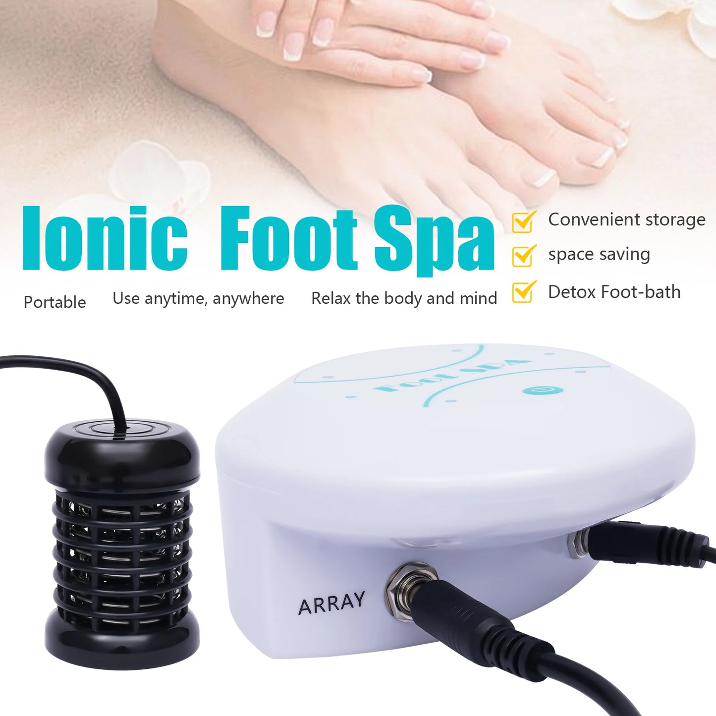 Advanced Ionic Detox Foot Bath Machine with Timer, 3 Modes, Heating, and LCD Screen for Complete Foot Detox and Health