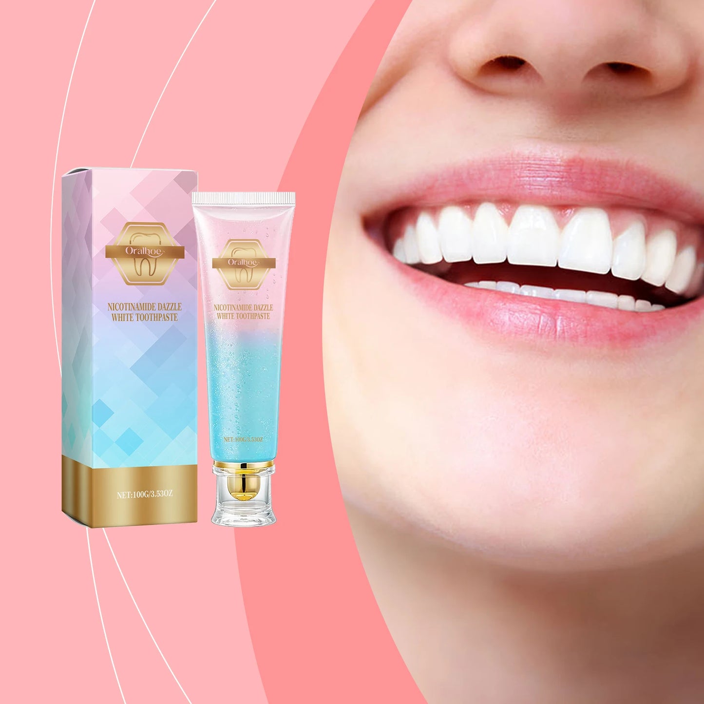 Niacinamide Whitening Toothpaste Dental Stains Removing Prevent Bad Breath Oral Cleaning Refreshing Reduces Plaque Toothpaste