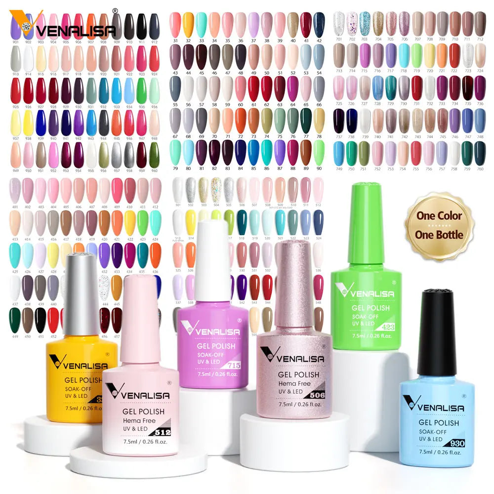 Venalisa Gel Nail Polish Set 60 Colors HEMA Free UV LED