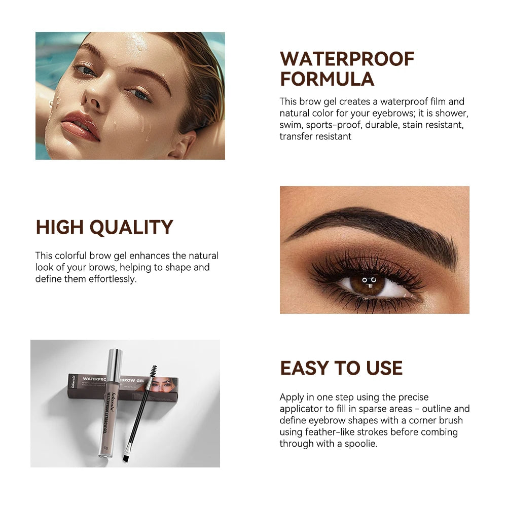 Multicolor Eyebrow Gel Luxurious Longlasting Waterproof Dyeing Formula Enhancer EyeMakeup