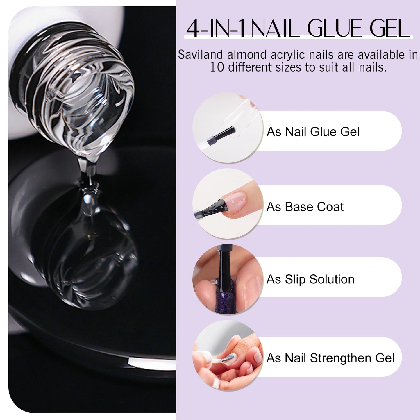 Saviland 500Pcs Gel X Nail Kit Full Cover Nails Lamp