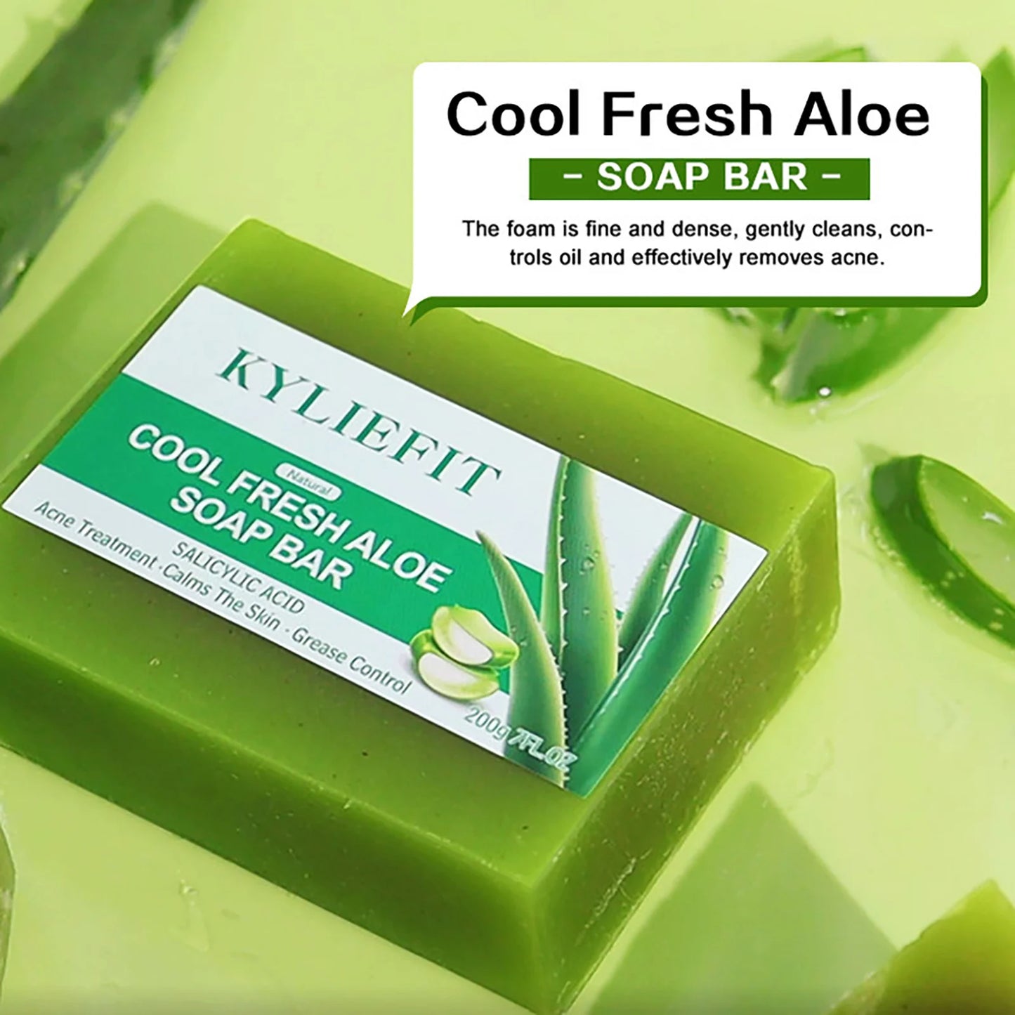 AILKE Aloe Vera Whitening Soap, Remove Acne, Pimples, Skin Radiant, Improve Skin Luster, Vegan Bath Wash for All Skin Types