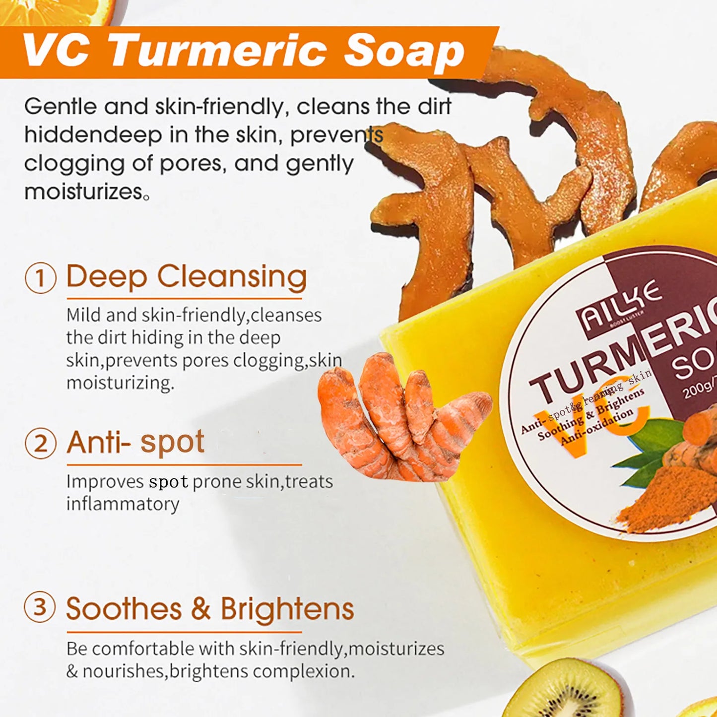 AILKE Organic Turmeric Skin Care Set Brighten And Even Skin