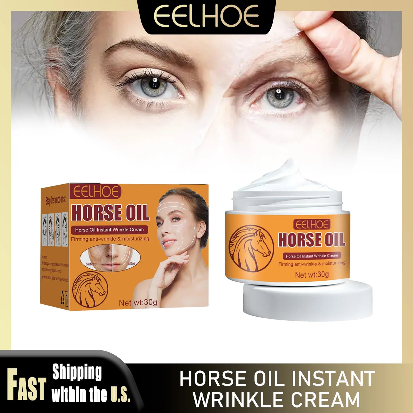 Eelhoe 30g Horse Oil Cream Anti Aging Moisturizer Firming Skin